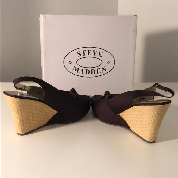 Steve Madden Cerona Brown Wedge Women Size 9.5 - Picture 4 of 7